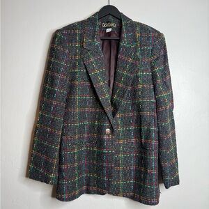 Vintage Casablanca Multicolor Plaid Blazer